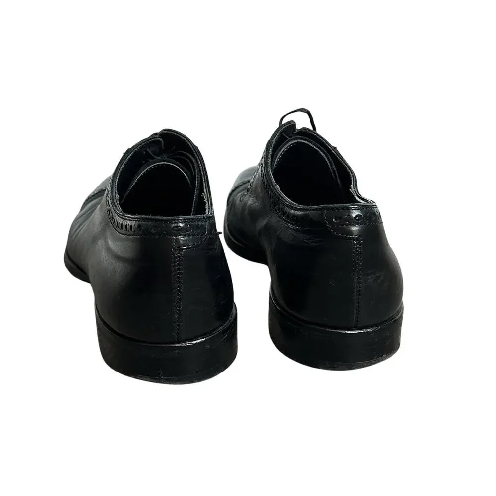 To Boot New York Brogued Cap Toe Oxford Leather Black Shoes Italy Size 8 Mens
